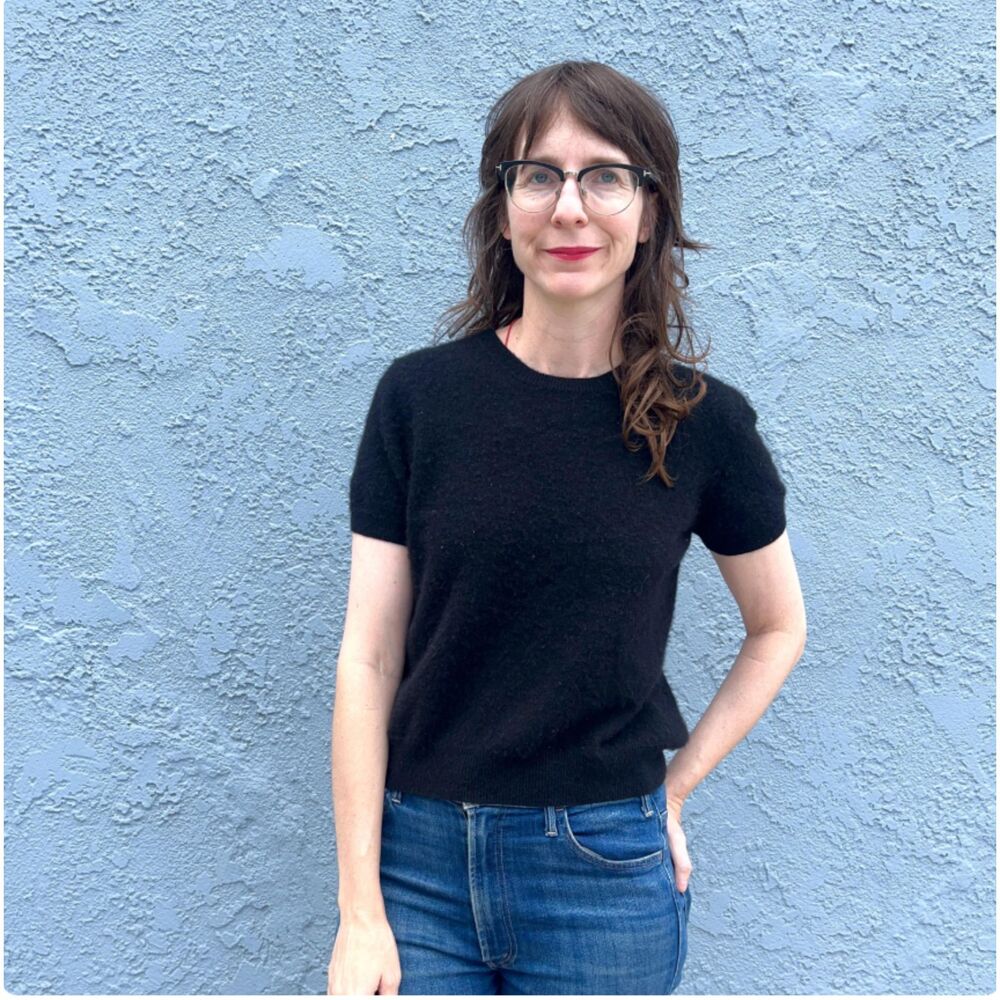 Short Sleeve Cashmere Sweater black Vintage